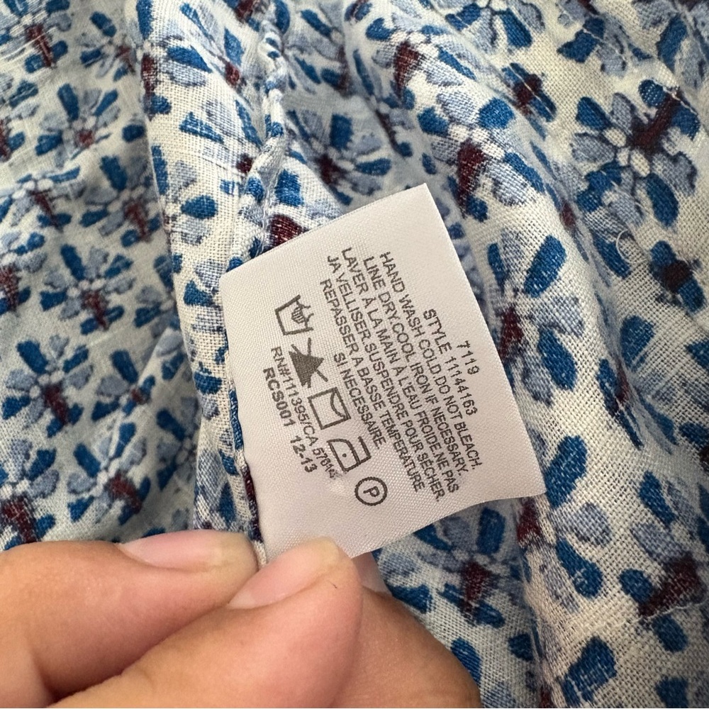 Tory Burch Linen Baja Blue Pants - Picture 8 of 10